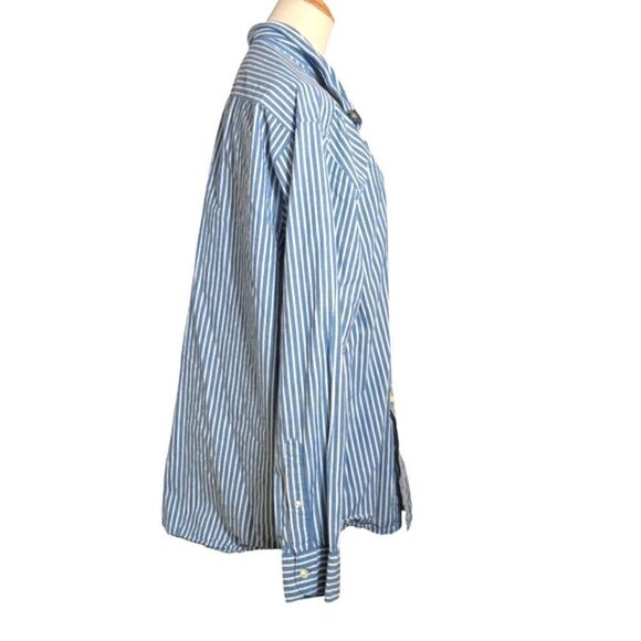 Old Navy Vintage Blue Striped Button Down Shirt - Picture 3 of 6